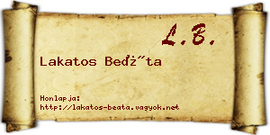 Lakatos Beáta névjegykártya